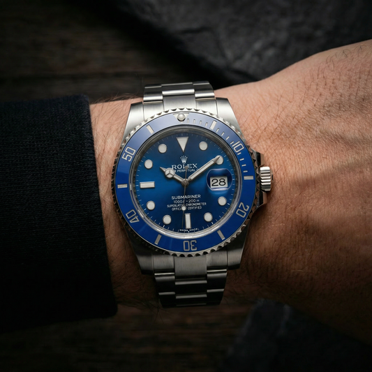Submarine – 41mm in Stahl mit blauem Zifferblatt