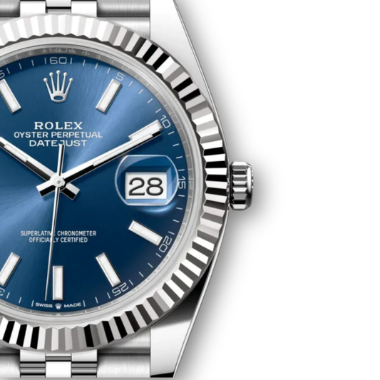 Datejust 41mm in Oystersteel und Weißgold mit blauem Zifferblatt