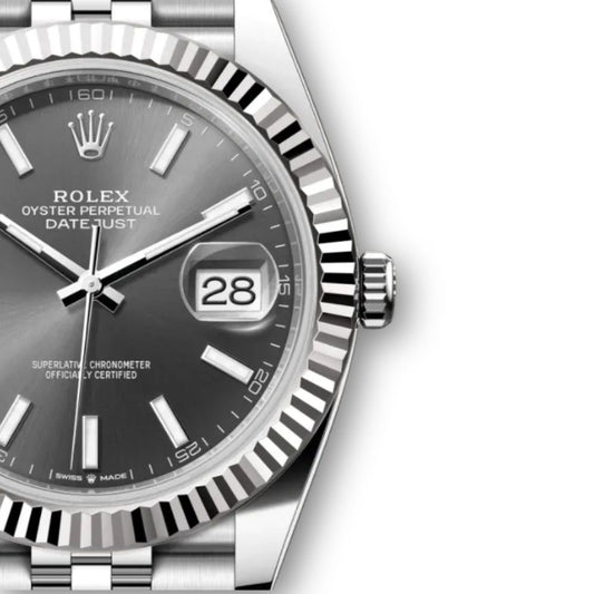 Datejust 41mm in Oystersteel und Weißgold mit grauem Zifferblatt