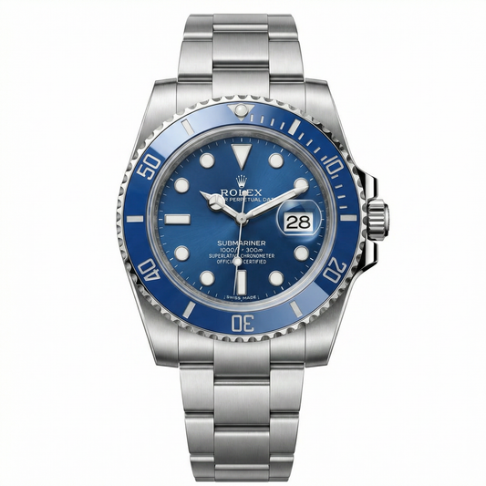 Submarine – 41mm in Stahl mit blauem Zifferblatt