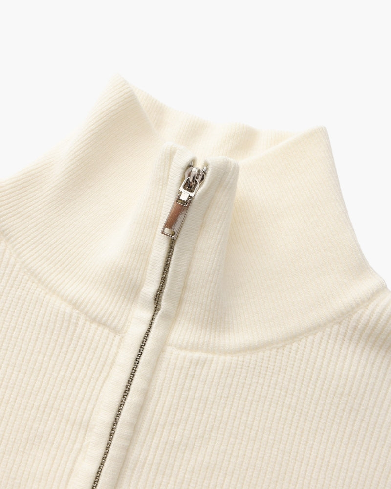 Edler Strickpullover mit Halbreißverschluss