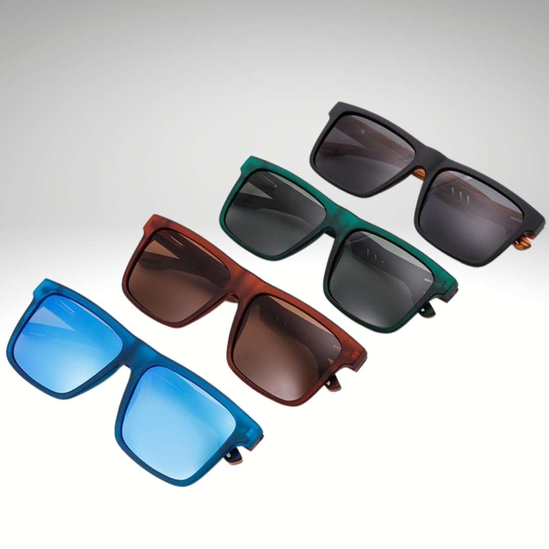 Polarisiertes Herren Holz-Sonnenbrillen mit quadratischem Design