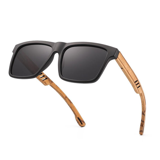 Polarisiertes Herren Holz-Sonnenbrillen mit quadratischem Design