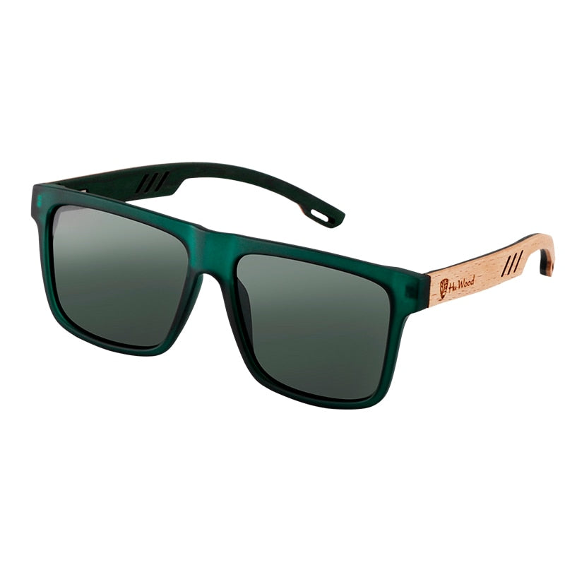 Polarisiertes Herren Holz-Sonnenbrillen mit quadratischem Design