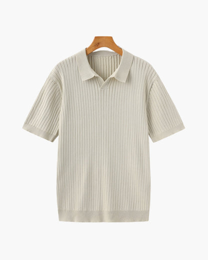 Premium Geripptes Polo